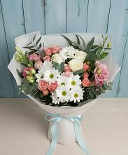 Букет цветов из:  Розы, Лизиантусы и Хризантемы в Нижнем Дженгутайе