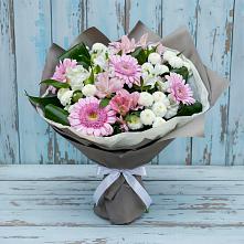 Букет цветов из:  Герберы, Альстромерии и Хризантемы в Нижнем Дженгутайе