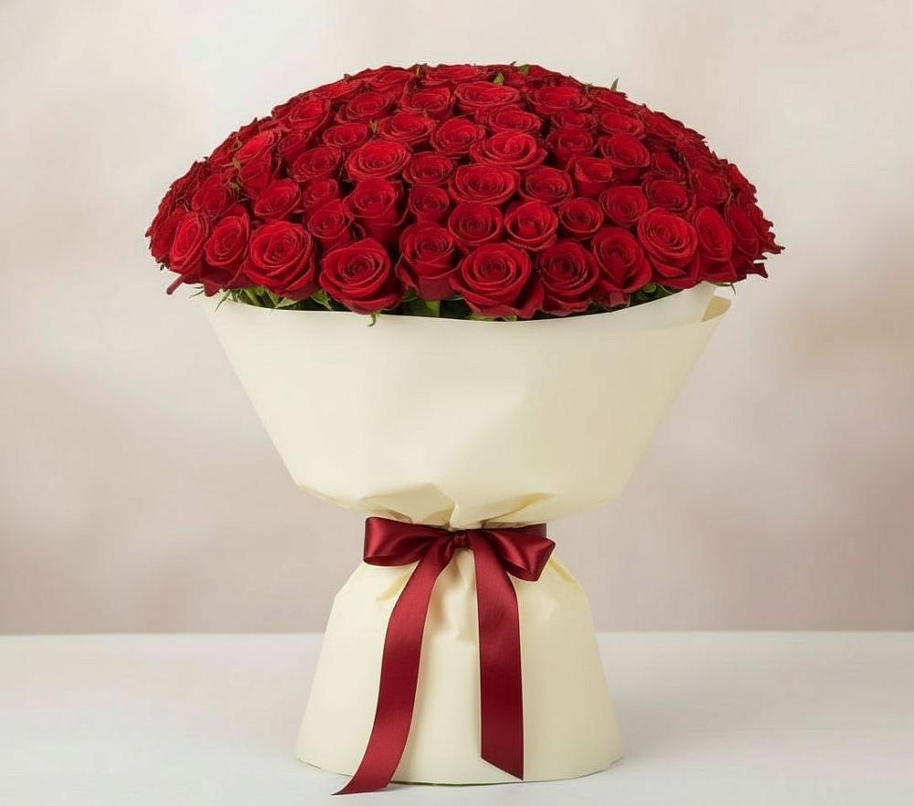Букет 101 Красная роза Милано в Нижнем Дженгутайе