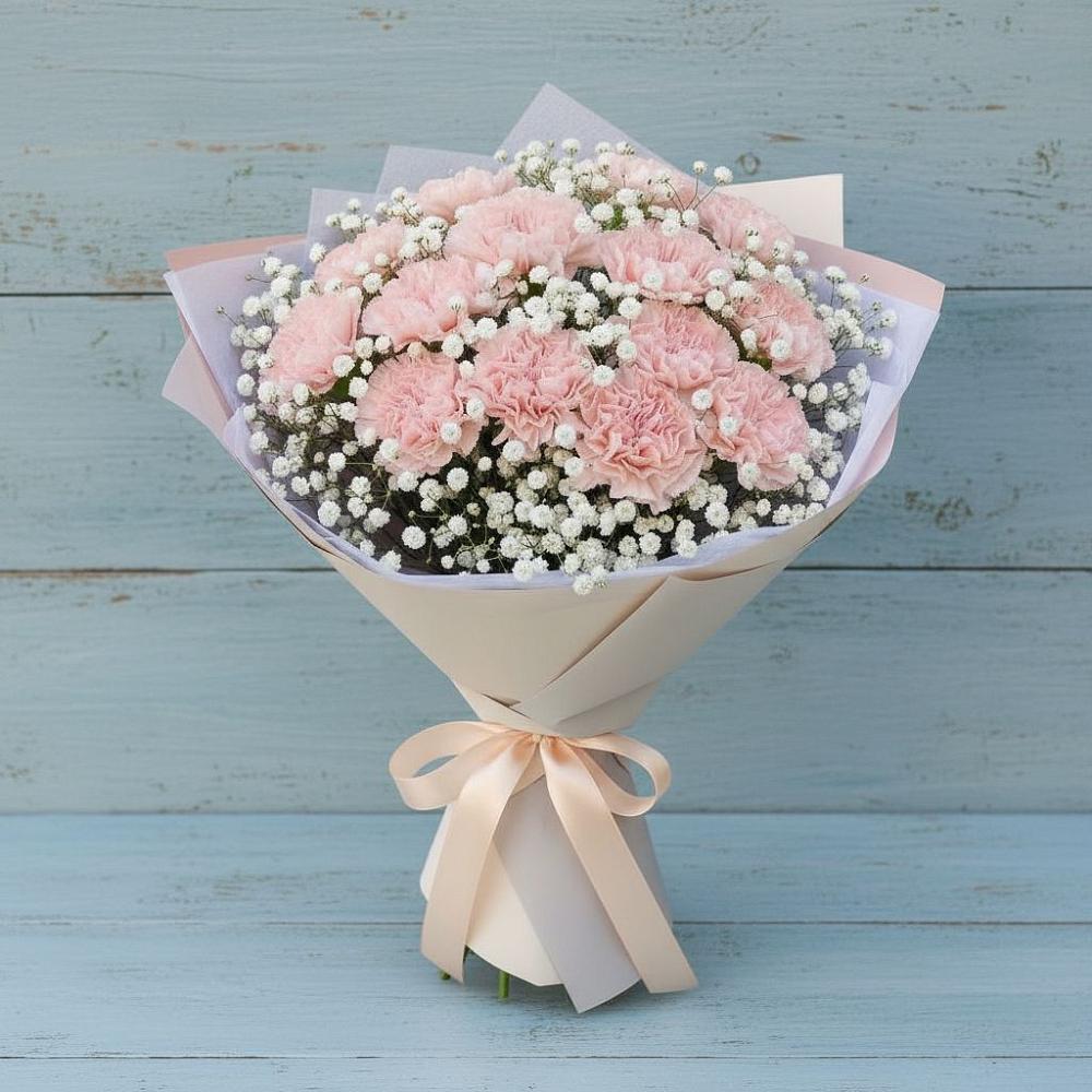 Букет цветов из: Гвоздики в Нижнем Дженгутайе