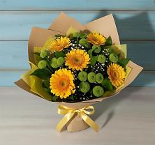 Букет цветов из:  Герберы и Хризантемы в Нижнем Дженгутайе