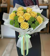 Букет цветов из:  Хризантемы и Розы в Нижнем Дженгутайе