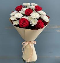 Букет цветов из:  Розы и Хризантемы в Нижнем Дженгутайе