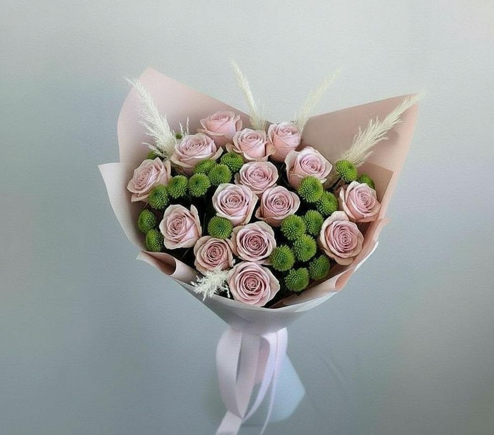 Букет цветов из: Розы и Хризантемы в Нижнем Дженгутайе