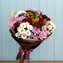 Букет цветов из:  Розы, Хризантемы и Альстромерии в Нижнем Дженгутайе