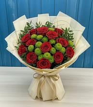 Букет цветов из:  Розы и Хризантемы в Нижнем Дженгутайе