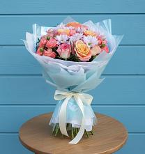 Букет цветов из:  Хризантемы и Розы в Нижнем Дженгутайе